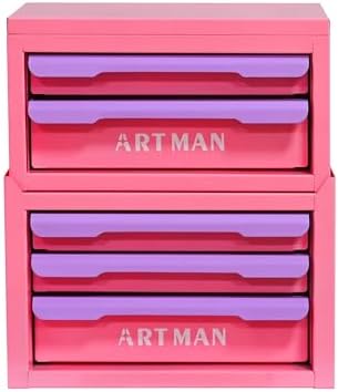 5-drawer metal tool box for diy, pink-purple, view 9