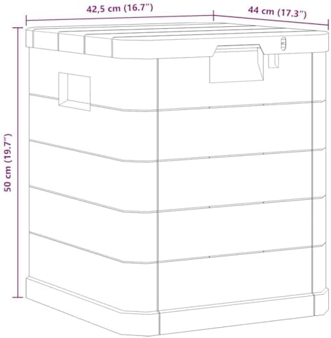 vidaxl patio storage box 23.8 gal anthracite, close-up detail