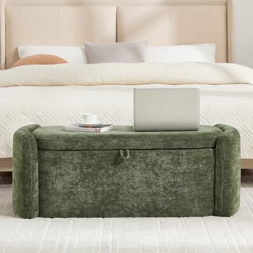 oval ottoman bench with 20 gal of storage, view 9