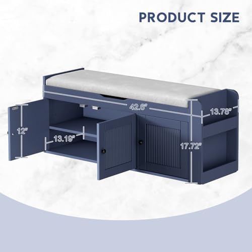 42.6" storage bench - shoe storage bench with shown in use