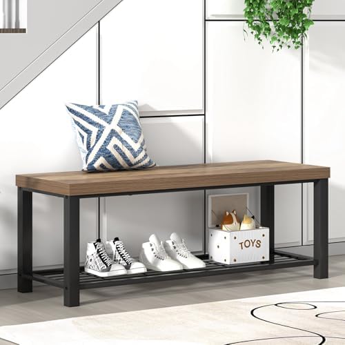 foluban entryway bench, industrial wood and metal storage, close-up detail