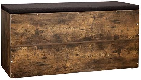 vasagle custos collection - shoe bench, storage bench, front angle view