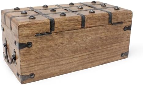 nautical cove treasure chest wooden box with antique, close-up detail