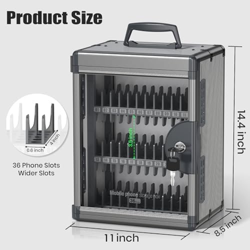 36 slots cell phone locker for classroom with shown in use