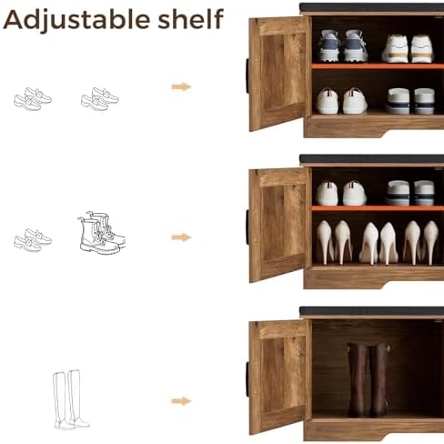 homsho farmhouse shoe storage bench with 4 barn showing dimensions