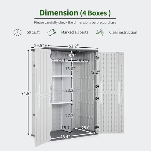 macrout 50 cu ft outdoor storage cabinet with, close-up detail