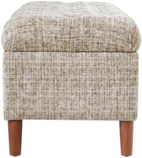 homepop 40" ainsley button tufted storage bench, front angle view