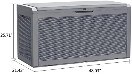 modern-depo 100 gallon deck box waterproof outdoor storage, view 9
