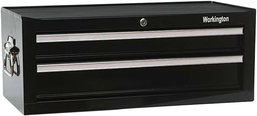 workington industrial 2 drawers portable metal intermediate box, side view