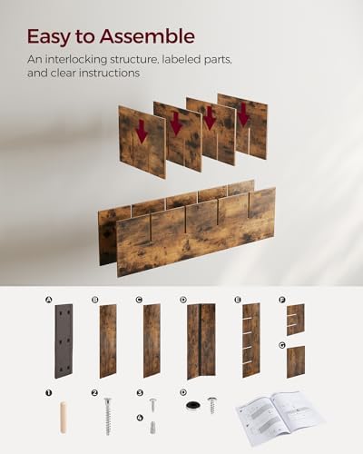 vasagle shoe bench with cushion, 15 compartments, 11.8 on a desk or shelf