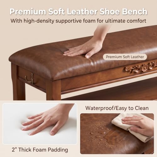 solid wood shoe rack bench entryway storage with on a desk or shelf