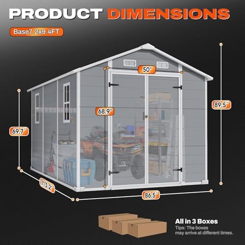 quictent 8x10 ft outdoor resin storage shed with shown in use