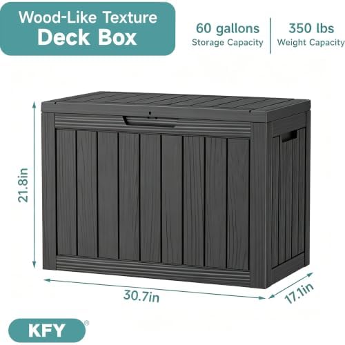 60 gallon outdoor waterproof storage box, uv resistant shown in use
