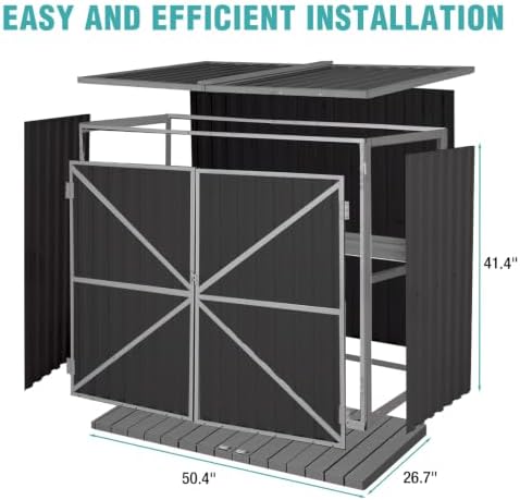 outdoor storage shed 4.2x2.2ft with metal frame &, package contents