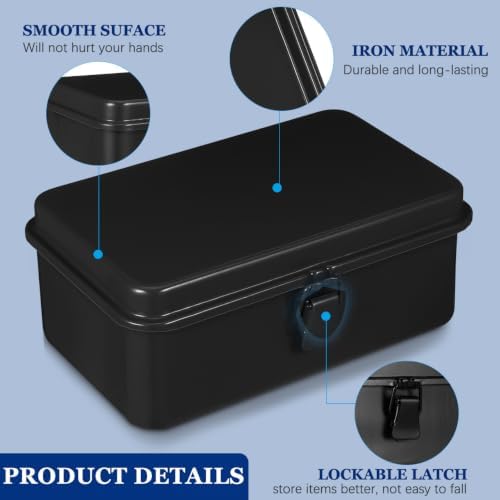doitool metal tool boxes, 2 pcs portable mini on a desk or shelf
