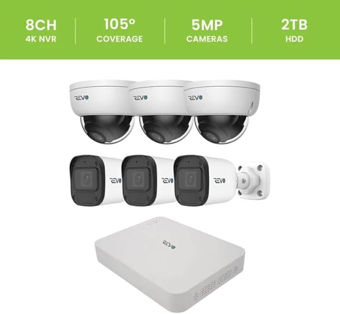 Ultra Blue Series 8CH 4K POE H.265 NVR, 2TB & 6X 5 Megapixel Indoor/Outdoor IR - Image 3