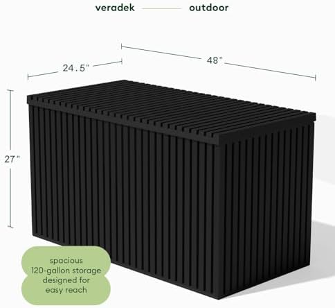 veradek everything box - 120-gallon outdoor storage box shown in use