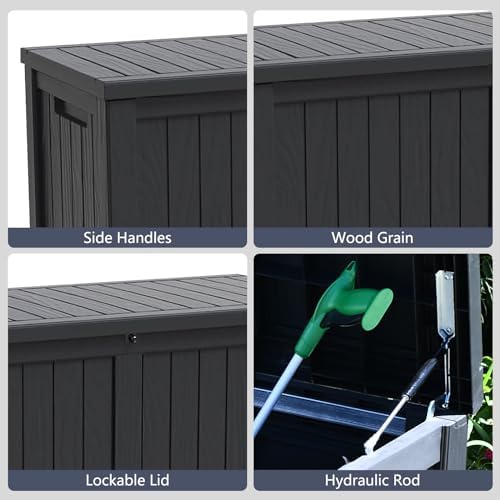 modern-depo 120 gallon pp deck box waterproof outdoor showing dimensions