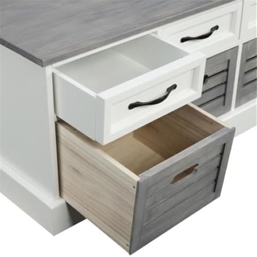 bowery hill 6 drawer entryway storage cubby bench on a desk or shelf