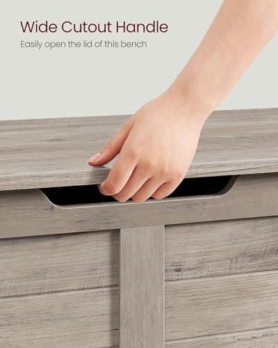 vasagle storage chest, 39.4 inches width bench with, front angle view