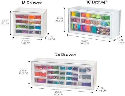 iris usa 26-drawer teacher toolbox, building bricks craft, side view