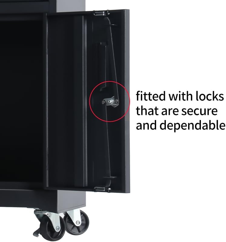1 drawer tool chest heavy duty cart steel, front angle view