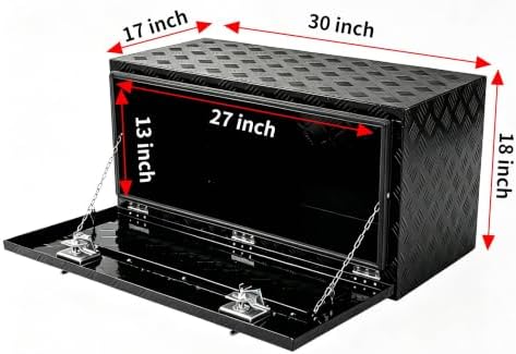 30 inch full weld aluminum underbody tool box, close-up detail