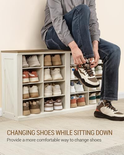 hzuaneri shoe storage bench, wooden entryway shoe benches, package contents