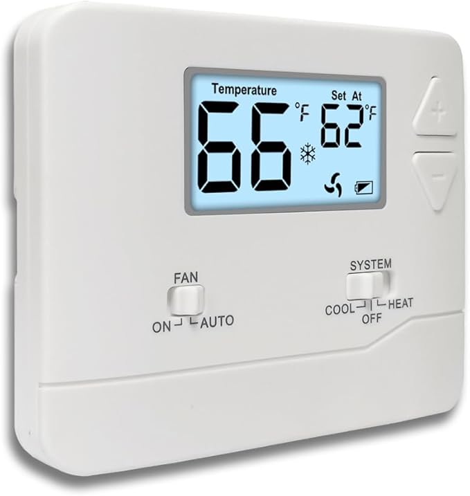 NonProgrammable Thermostat for Home, Digital Energy-Saving Thermostat, by Miuputake