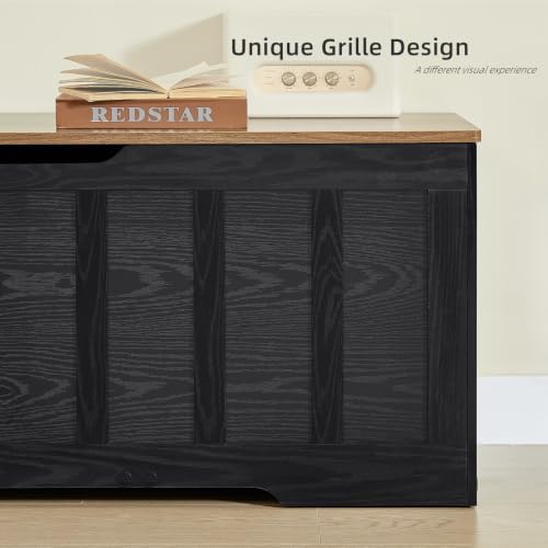 vankiley 51.2" storage chest extra large,wooden storage bench,black+brown, package contents
