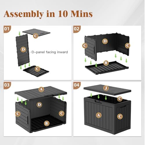 outdoor deck storage box, 50 gallon deck box,lockable on a desk or shelf