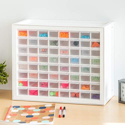 iris usa 64-drawer screw organizer, hardware storage, made on a desk or shelf