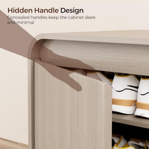homleke modern curved entryway shoe storage bench on a desk or shelf