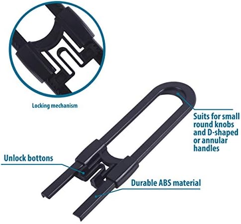 Child Proof Cabinet Locks, Baby Proofing, 6 Pack, Black | Sliding Cabinet Locks, Child Locks for Cabinets and Drawers, Baby Cabinet Locks, Adjustable, Easy Tool-Free Installation