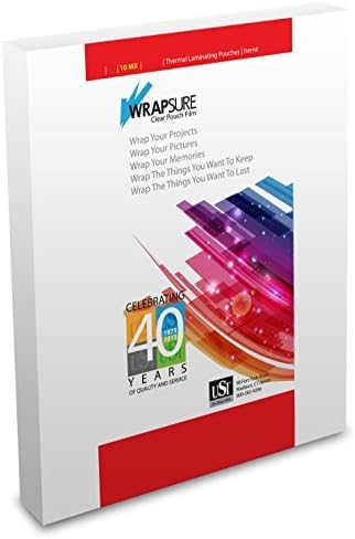 USI WrapSure Thermal Laminating Pouches/Sheets, Menu Size, 10 Mil Thick by USI