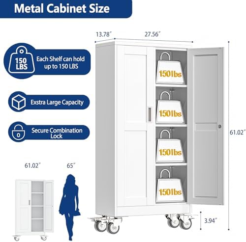 ckzbx metal garage storage cabinet with locking doors shown in use