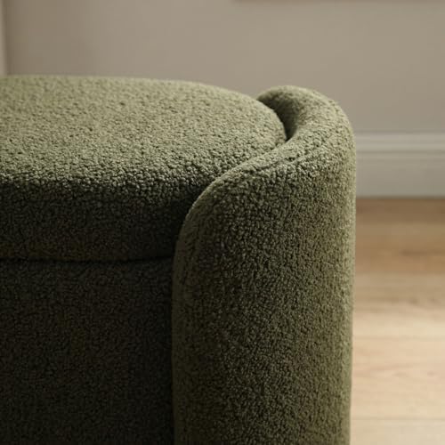 lukealon 50 inch storage ottoman bench, christmas tree, front angle view