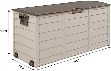 ssline outdoor storage deck box, 75 gallon capacity, close-up detail