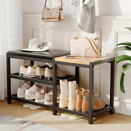 shoe bench with shoe rack,shoe rack for entryway,supports, main product view