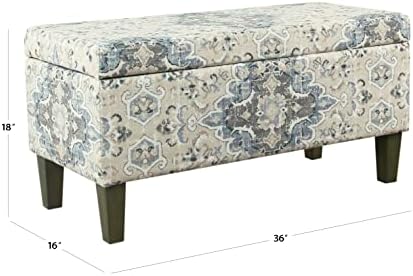homepop 36" decorative storage bench - antiqued blue, close-up detail
