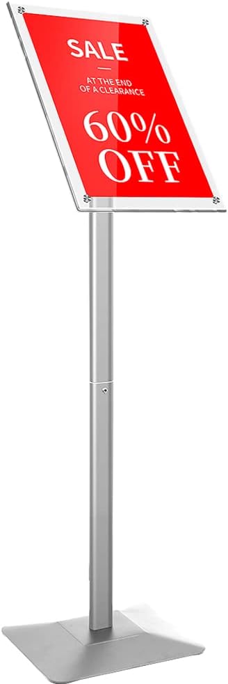 DISPLAYSWORKER Adjustable Heavy Duty Pedestal Acrylic Sign holder floor Stand by DISPLAYSWORKER