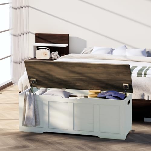 timberer 47.2" storage chest extra large storage bench shown in use