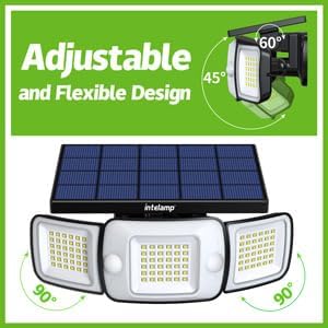 intelamp Solar Flood Lights Outdoor Waterproof, 6000mAh 1200LM Solar Powered - Image 4
