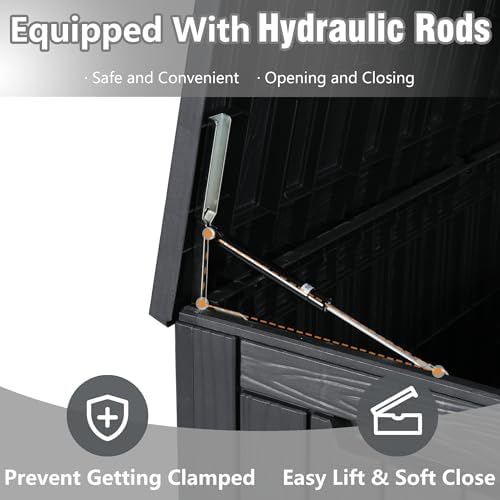 outdoor storage box waterproof, 150 gallon deck box, side view