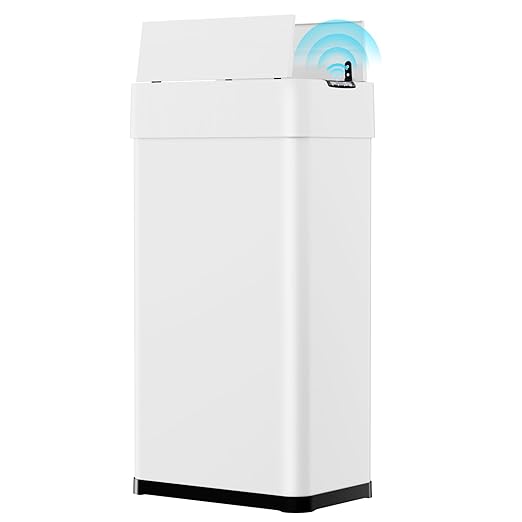 Arlopu 21.1 Gal Automatic Trash Can, 80L Stainless Steel Motion Sensor Garbage by Arlopu