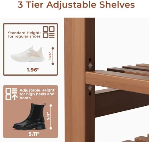 39.4" entryway shoe rack bench with cushion, 3-tier, side view