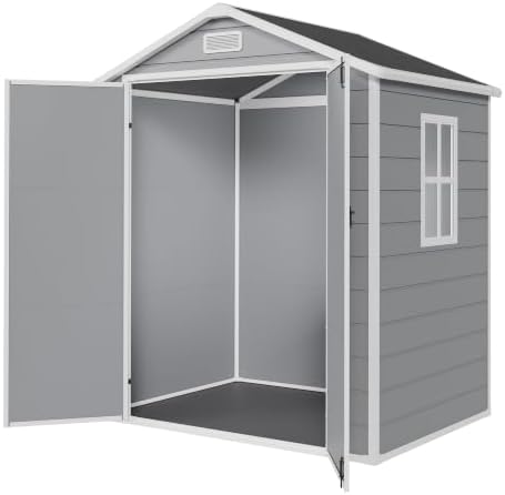 amopatio 6x4 ft outdoor storage shed with floor, view 9