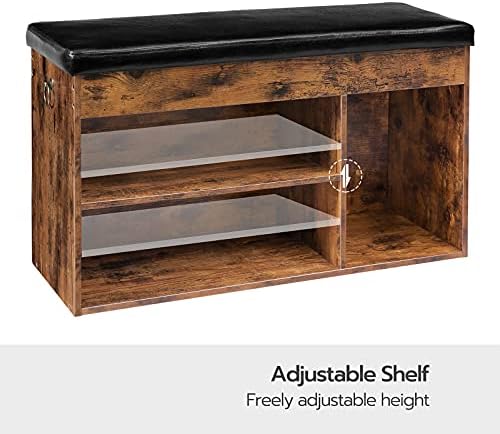 hoobro shoe storage bench with cushion, 32.3" entryway on a desk or shelf