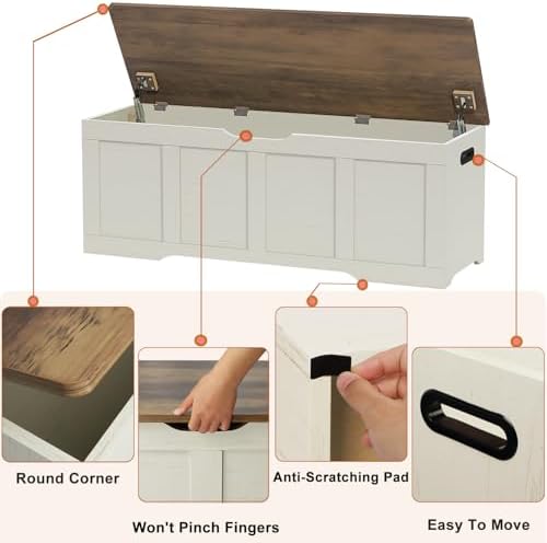 timberer 47.2" storage chest extra large storage bench, package contents