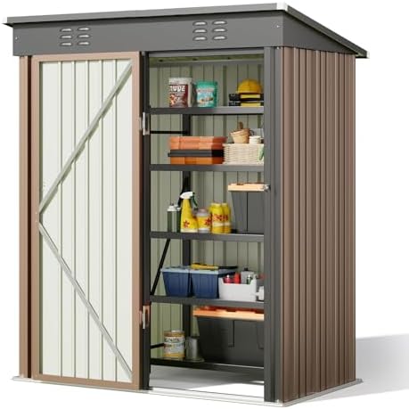 bealife 5' x 3' outdoor storage shed, metal, view 9